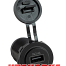 Разъем USB 5В 2.1А и USB PD Type-C, 45 Вт (упаковка из 8 шт.) YIS Marine AS238_pkg_8