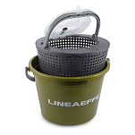 Lineaeffe 6550024 Fish Food Pail With Life Bait Bucket 12L Серый Olive Green