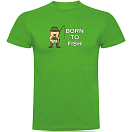 Купить Kruskis CA65500283K150 Футболка с коротким рукавом Born To Fish Зеленый Green M 7ft.ru в интернет магазине Семь Футов