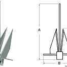 Якорь Дэнфорта Osculati Superhooker 01.149.18 1036 x 787 мм 19.4 кг