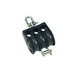 Barton marine 7803331 385kg 10 mm Тройной поворотный шкив с канатной опорой Серебристый Black 45 x 130 mm