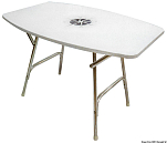 Складной стол палубный 950х660х700мм овальный из белого верзалита и алюминия, Osculati 48.354.10