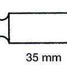 Уключина из хромированной латуни 35 x 12 мм, Osculati 34.430.10 для разборных весел резиновых лодок 