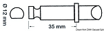 Уключина из хромированной латуни 35 x 12 мм, Osculati 34.430.10 для разборных весел резиновых лодок 