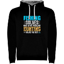 Купить Kruskis SU1067040258C080 Толстовка с капюшоном Fishing Solves Two-Colour Черный Black / Grey XL 7ft.ru в интернет магазине Семь Футов