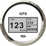 Цифровой спидометр с GPS KUS WS KY08109 0-60узлов Ø85мм 12/24В IP67 белый/нержавейка