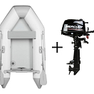 Комплект надувной лодки Pearl 260 + MERCURY F3.5M / светло-серый