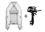 Комплект надувной лодки Pearl 260 + MERCURY F3.5M / светло-серый