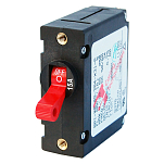 Автоматический выключатель однополюсный Blue Sea 7209 A-Series 51x19x52мм 32/240В 15А чёрный с красным тумблером