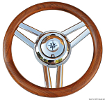 Magnifico steering wheel 3-spoke Ø 350 mm teak, 45.177.04