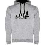 Kruskis SU1067015802S133 Толстовка с капюшоном Evolution Sail Two-Colour Серый Heather Grey / Black S
