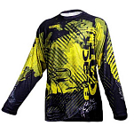 Black cat 8436005 Футболка с длинным рукавом Fishing Черный Black / Yellow 2XL