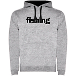 Kruskis SU1067015802S286 Толстовка с капюшоном Word Fishing Two-Colour Серый Heather Grey / Black S