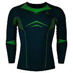 Odlo 195792-21022-L Базовый слой с длинным рукавом Fundamentals Performance Зеленый Dark Sapphire / Safety Yellow Neon L