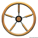 SS steering wheel w/teak external rim 400 mm, 45.167.40