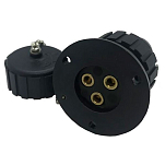 Goldenship GS11031 3 Штифты Водонепроницаемый нейлоновый разъем для палубы Черный Black 3A 