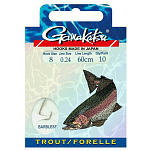 Gamakatsu 180039-00700-00022-00 Booklet Trout Barbless Связанные Крючки 0.220 мм 120 см Коричневый Bronze 7 