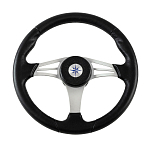 Рулевое колесо ENDURANCE обод черный, спицы серебряные д. 350 мм Volanti Luisi VN13511-01