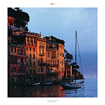 Постер Рассвет в Портофино "Portofino-Piccola mattina" Филиппа Плиссона Art Boat/OE 707.01.462MC 70x70см в коричневой рамке с веревкой