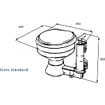 RM69 RM104.R Штыковой замок Стандартный унитаз, пластиковый бачок и сиденье (белый), красная ручка