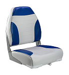 Кресло мягкое складное Classic, обивка винил, цвет серый/синий, Marine Rocket 75153BG-MR