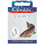 Gamakatsu 140157-00600-00022-00 Booklet Trout 3610N Палатка Крюк 0.220 мм 120 см Серый Nickel 6 