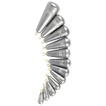 Ragot 14RGPAL0120B0 Латунное кольцо свинца 2 единицы Серебристый Grey 120 g 