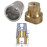 Tecnoseal TEN00416E Радице Полный Шестигранный Анод Со Стволом 2.53kg Grey 55 mm
