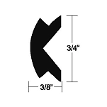 Taco metals 236-V124155BKA501 гибкая виниловая вставка 15.24 m Черный Black 19.05 x 9.52 mm