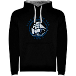 Kruskis SU1067040258C064 Толстовка с капюшоном King Of The Sea Two-Colour Черный Black / Grey XL