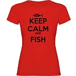 Kruskis 11502145ls086 Футболка с коротким рукавом Keep Calm And Fish Red 30x25x2