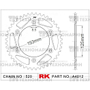 Купить Звезда для мотоцикла ведомая алюминиевая A4012-49 RK Chains 7ft.ru в интернет магазине Семь Футов