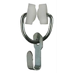 Jr products 342-81155 Поддержка для штор с крючком и колесиками Серебристый White / Silver