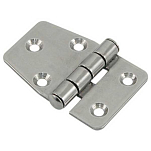 Euromarine 004652 Невыпадающий штифт из нержавеющей стали Semi Hexagonal Петля 2 единицы Silver 55 x 40 mm