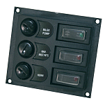 Панель выключателей с предохранителями Lalizas 70578 3 ON-OFF 10 А 12 - 24 В чёрная