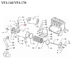 Прокладка фланца теплообменника Vetus VFP01520 для двигателей VF4.140/VF4.170/VF5.220/VF5.250