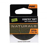 Fox international CAC814 Naturals Coretex Soft 20 m Карповая Ловля Black 35 Lbs