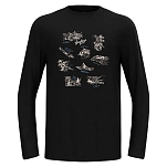Odlo 554622-15000-L Базовый слой с длинным рукавом Merino 200 Tourist Черный Black L