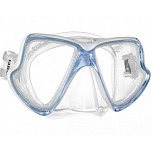 Маска для плавания двухлинзовая для узких лиц Mares X-Vision Mid 411024 прозрачный/бело-голубой для взрослых