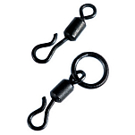 Carp spirit ACS290022 Вертлюг Fast Snap с кольцом Серебристый Black