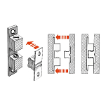 Фиксатор-защелка для дверец и ящиков 49x10мм из никелированной латуни, Osculati 38.533.00