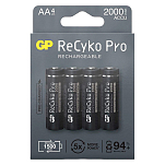 Gp batteries 125210AAHCB-C4 ReCyko ReCyko NiMH AA/Mignon 2000mAh Pro Аккумуляторы Черный Black
