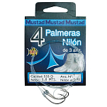 Mustad 33535 Palmeras Крюк Серебристый  Nylon (4 pcs) 3 (0.45 mm) 