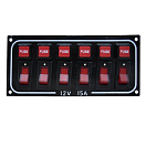 Купить Панель выключателей из алюминия TMC 030258Q 12 В 70 х 154 х 0,8 мм 6 выключателей 6 предохранителей 7ft.ru в интернет магазине Семь Футов