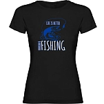 Kruskis 11502309lc419 Футболка с коротким рукавом Life Is Better Fishing Black 30x25x2