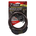 Trimax locks 255-TNRC126 Trimaflex Non-Coiled Resettable Combination Замок С Тросиком Black