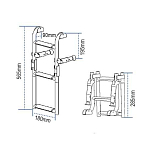 Lalizas 70089 Stainless Steel Folding Черный  565 mm 1+2 Трап/лестница 