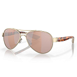 Costa 06S4006-40061256 Зеркальные поляризованные солнцезащитные очки Loreto Rose Gold Copper Silver Mirror 580P/CAT2