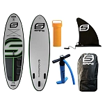 Safe waterman hc100.022 Надувной комплект для падлбординга Aura Evolution Fly 9´6´´ White / Black / Green 132x56x35 289.6 cm