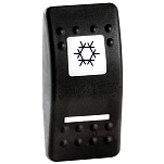 Клавиша с подсвечиваемым символом Холодильник из черного поликарбоната для выключателя Marina R II, Osculati 14.299.56